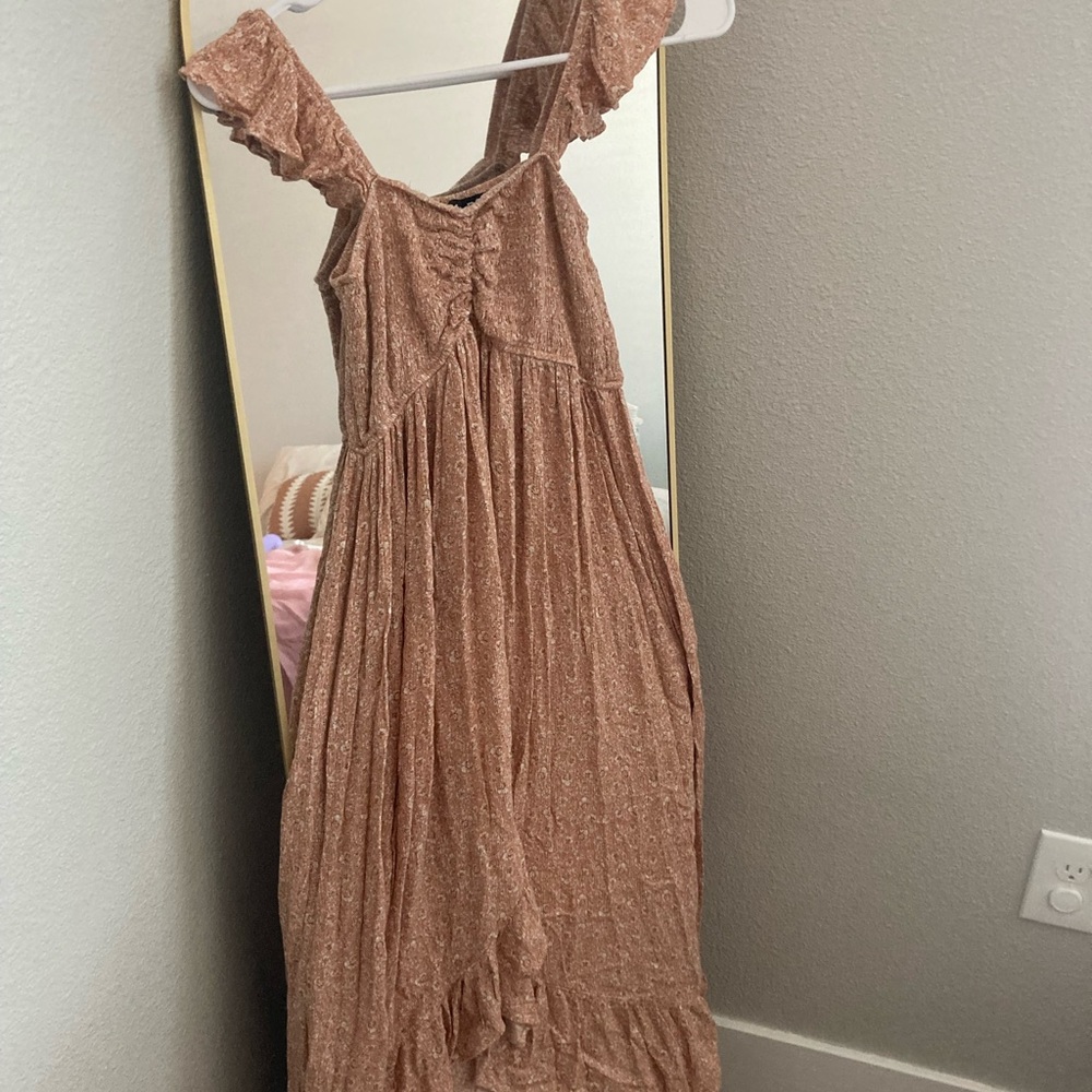 Chic High Low Tan Dress